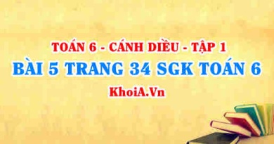 Bài 5 trang 34 SGK Toán 6 tập 1 Cánh Diều